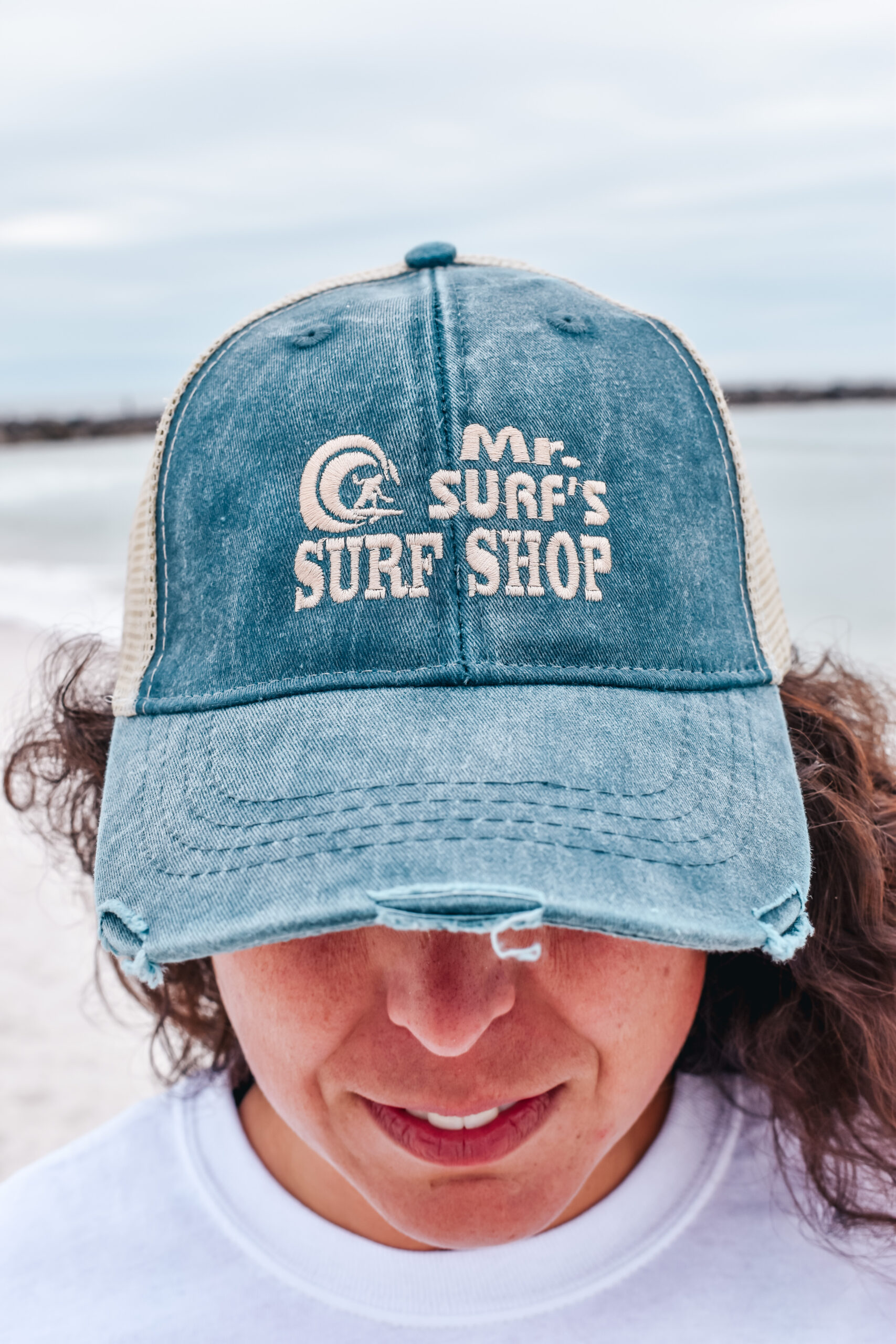MR SURF’S LOGO MESH HAT – NAVY – Mr Surf's Surf Shop